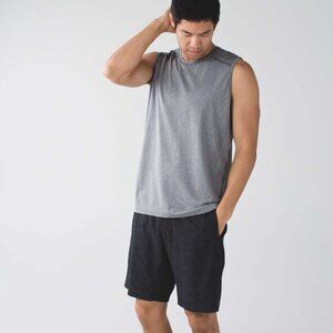 Lululemon T.H.E. Short 9" All Court Texture Deep Coal Black Size XL